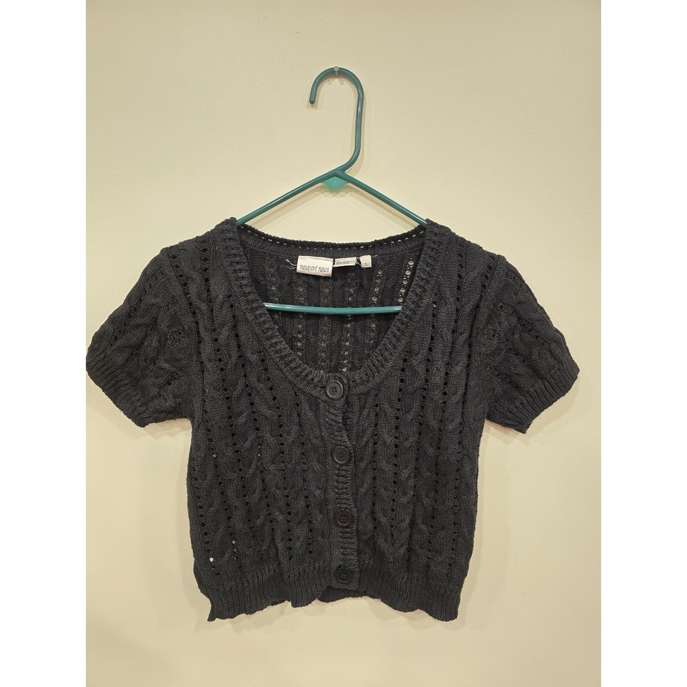Vintage Newport News‎ SM Knit Short Sleeve Button Cardigan Cottagecore 90s